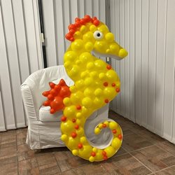 תבנית לבלונים סוס ים- במידה 120 ס"מ על 73 ס"מ