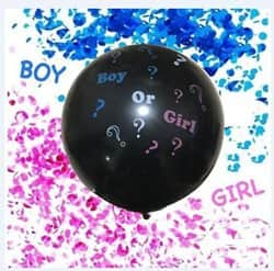 בלון 36 BOY OR GIRL מודפס בשלושה צבעים + 50גרם קונפטי כחול.