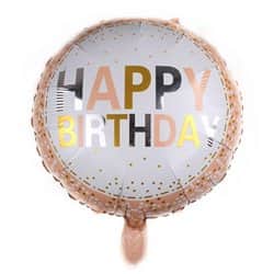 בלון מיילר 18" - HBD רוז גולד ולבן