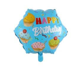 בלון מיילר משושה מודפס 18" - HBD קאפקייק