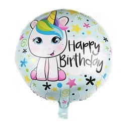 בלון מיילר עגול 18" - HBD חד קרן קטן