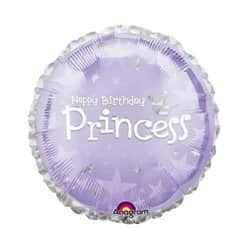 בלון מיילר 18" - HBD PRINCESS הולוגרפי