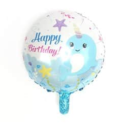 בלון מיילר 18" - HBD דולפין תכלת