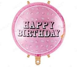בלון מיילר 18" - HBD ורוד בנדנה