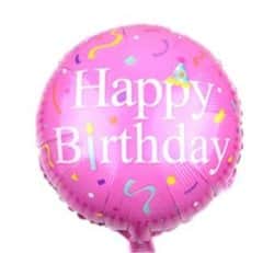 בלון מיילר עגול 18" - HBD ורוד קונפטי