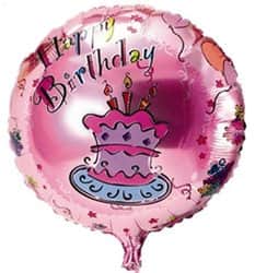 בלון מיילר 18" - HBD ורוד + עוגה