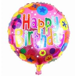 בלון מיילר 18" - HBD כוכבים צבעוני