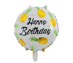בלון מיילר עגול 18" - HBD אננס צהוב