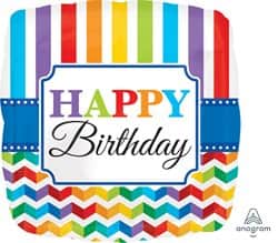 בלון מרובע 18 - HBD - צבעוני ANAGRAM.