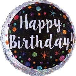 בלון מיילר 18" - HBD רקע שחור דזלר