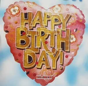 בלון מיילר לב 18" - HBD ורוד וזהב