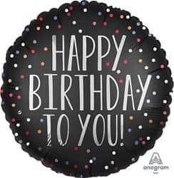 מיילר מודפס 18 HBD TO YOU שחור נק צבעוני.