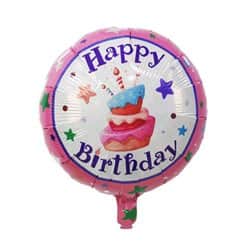 בלון מיילר עגול 18" - HBD מסגרת ורודה