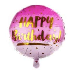 בלון מיילר עגול 18" - אומברה ורוד HBD זהב