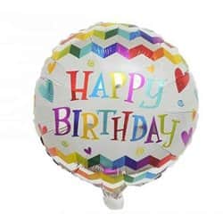 בלון מיילר 18" -HBD צבעוני זיגזג