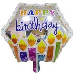 בלון מיילר מעוין 18" - HBD כסף נרות