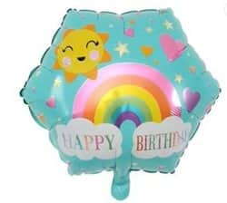בלון מיילר משושה 18" -HBD קשת בענן