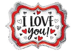בלון מיילר שלט מודפס 18" - I LOVE YOU