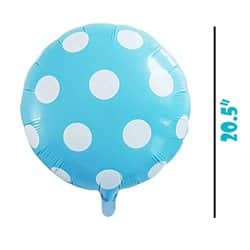 בלון מיילר עגול 18" -תכלת עם נקודות לבנות
