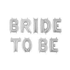 סט בלונים 32" - BRIDE TO BE כסוף