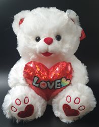 דובי 30 סמ- לב הולוגרמי LOVE