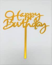טופר לעוגה- HBD זהב.