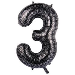 בלון ספרה 40 שחור כוכבים 3