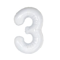 בלון ספרה 40 לבן-3
