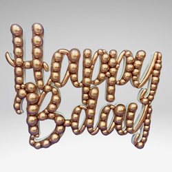 תבנית לבלונים HAPPY B DAY- במידה 98 ס"מ על 120 ס"מ