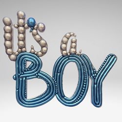 תבנית לבלונים IT'S A BOY- במידה 126 ס"מ על 150 ס"מ