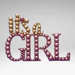 תבנית לבלונים IT'S A GIRL- במידה 126 ס"מ על 150 ס"מ