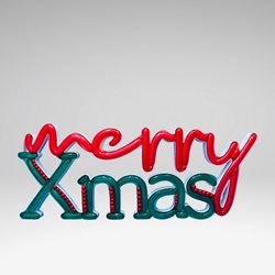 תבנית לבלונים MARRY XMAS- במידה 60 ס"מ על 140 ס"מ