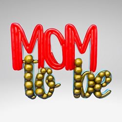 תבנית לבלונים MOM TO BE- במידה 90 ס"מ על 120 ס"מ