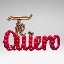 תבנית לבלונים TE QUIERO- במידה 95 ס"מ על 150 ס"מ