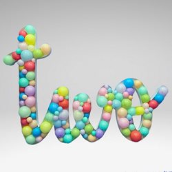 תבנית לבלונים TWO- במידה 100 ס"מ על 150 ס"מ
