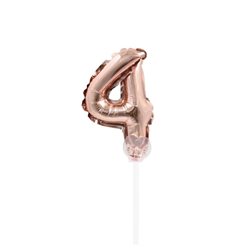 בלון טופר לעוגה רוז גולד - ספרה 4