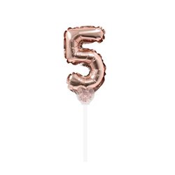 בלון טופר לעוגה רוז גולד - ספרה 5
