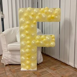 תבנית לבלונים אות F- במידה 100 ס"מ על 66 ס"מ