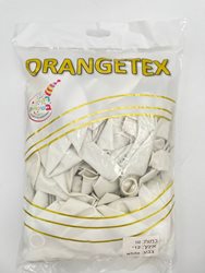 בלון לטקס 12 - צבע לבן פסטל 100 יח ORANGETEX