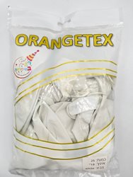 בלון לטקס 18 - צבע לבן פסטל 25 יח' ORANGETEX
