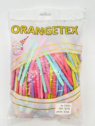 בלון נקניק 260Q- מיקס צבעי מקארון 100 יח' ORANGETEX