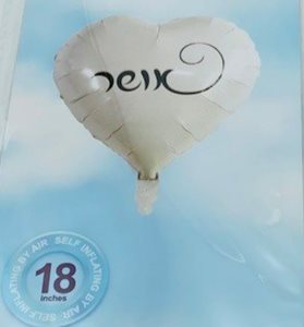בלון מיילר לב 18" - לבן אושר