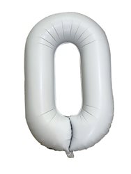 בלון ספרה 40'' לבן כרום -0