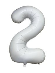 בלון ספרה 40'' לבן כרום -2