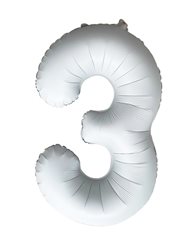 בלון ספרה 40'' לבן כרום -3