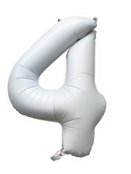 בלון ספרה 40'' לבן כרום -4