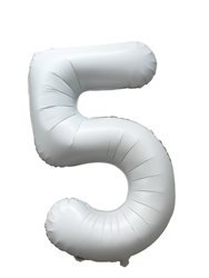 בלון ספרה 40'' לבן כרום -5