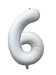 בלון ספרה 40'' לבן כרום -6
