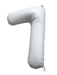בלון ספרה 40'' לבן כרום -7