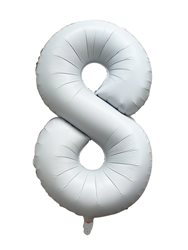 בלון ספרה 40'' לבן כרום -8